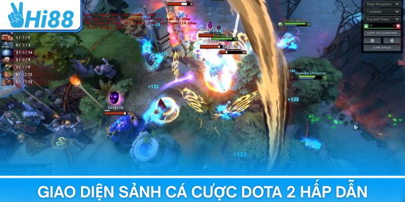 Giao diện sảnh cá cược Dota 2 hấp dẫn tại Hi88